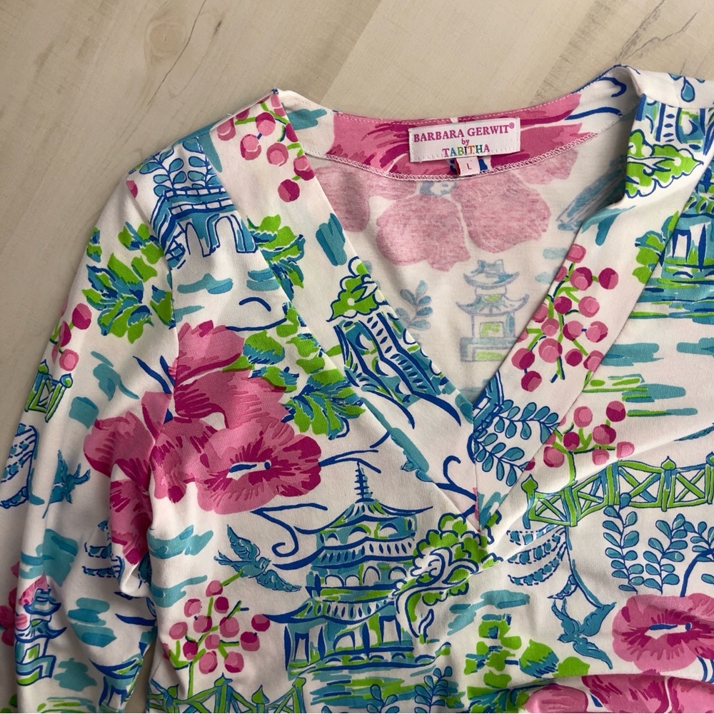 BARBARA GERWIT by Tabitha printed summer dress preppy soft thin casual L - Picture 4 of 8